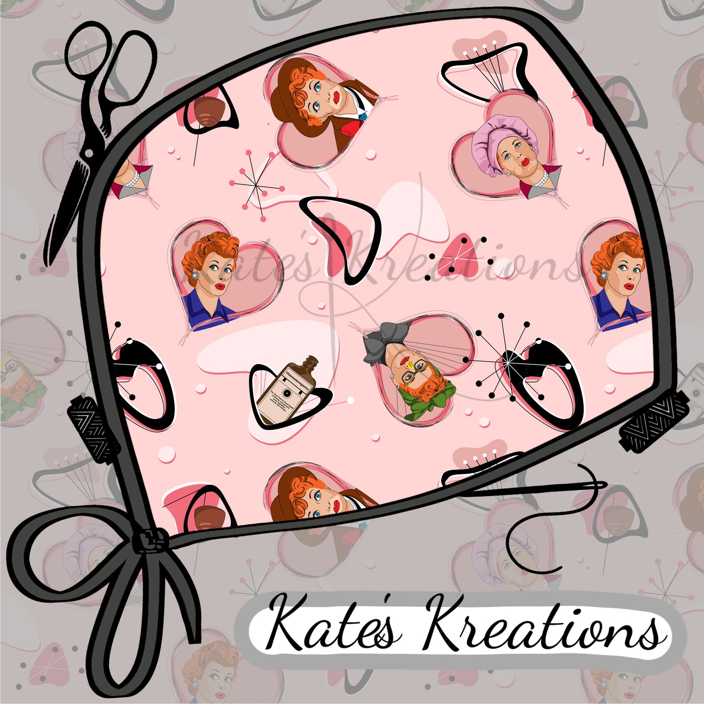 I Love Lucy Low-Tie Surgeon Scrub Cap