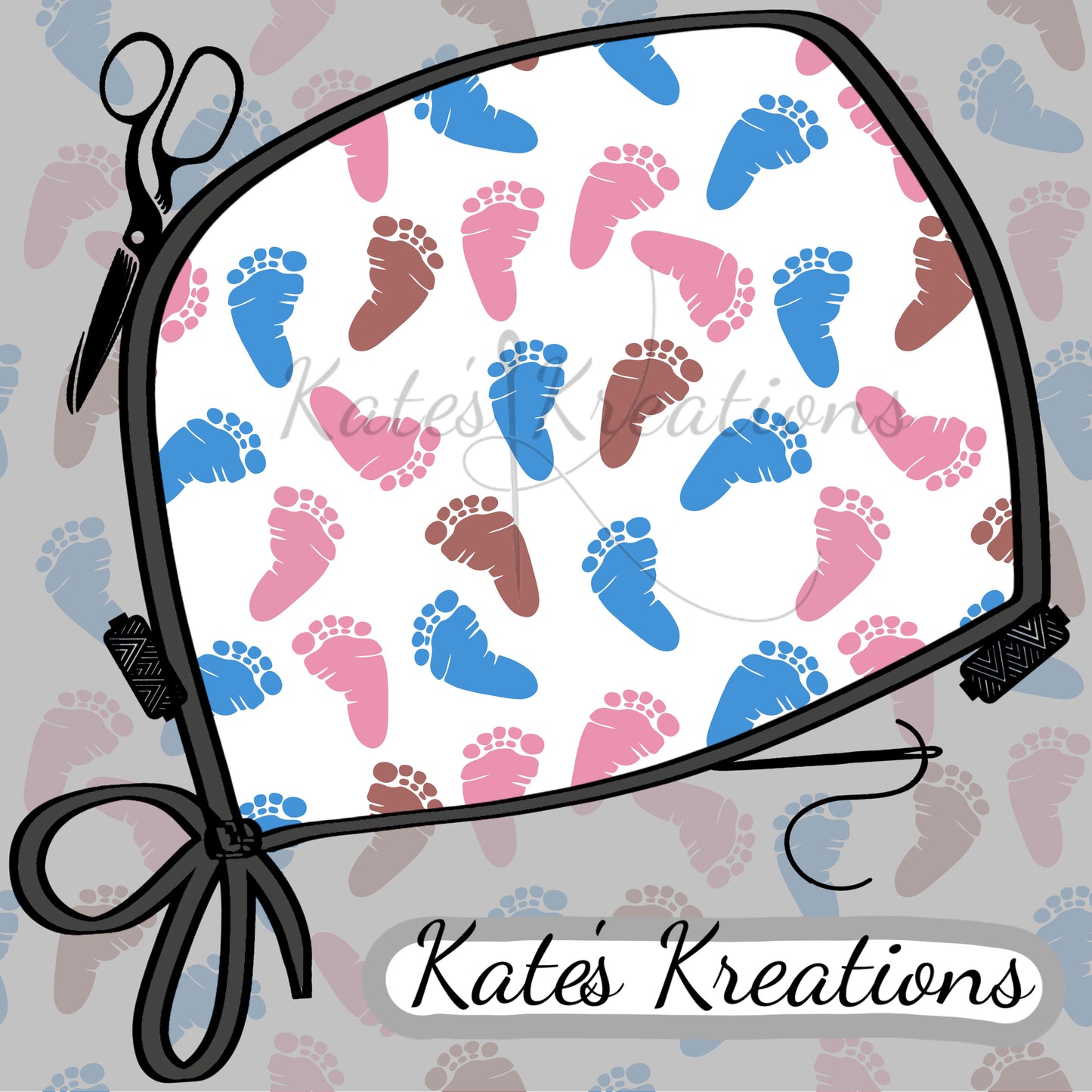 Baby Feet Ponytail Scrub Cap