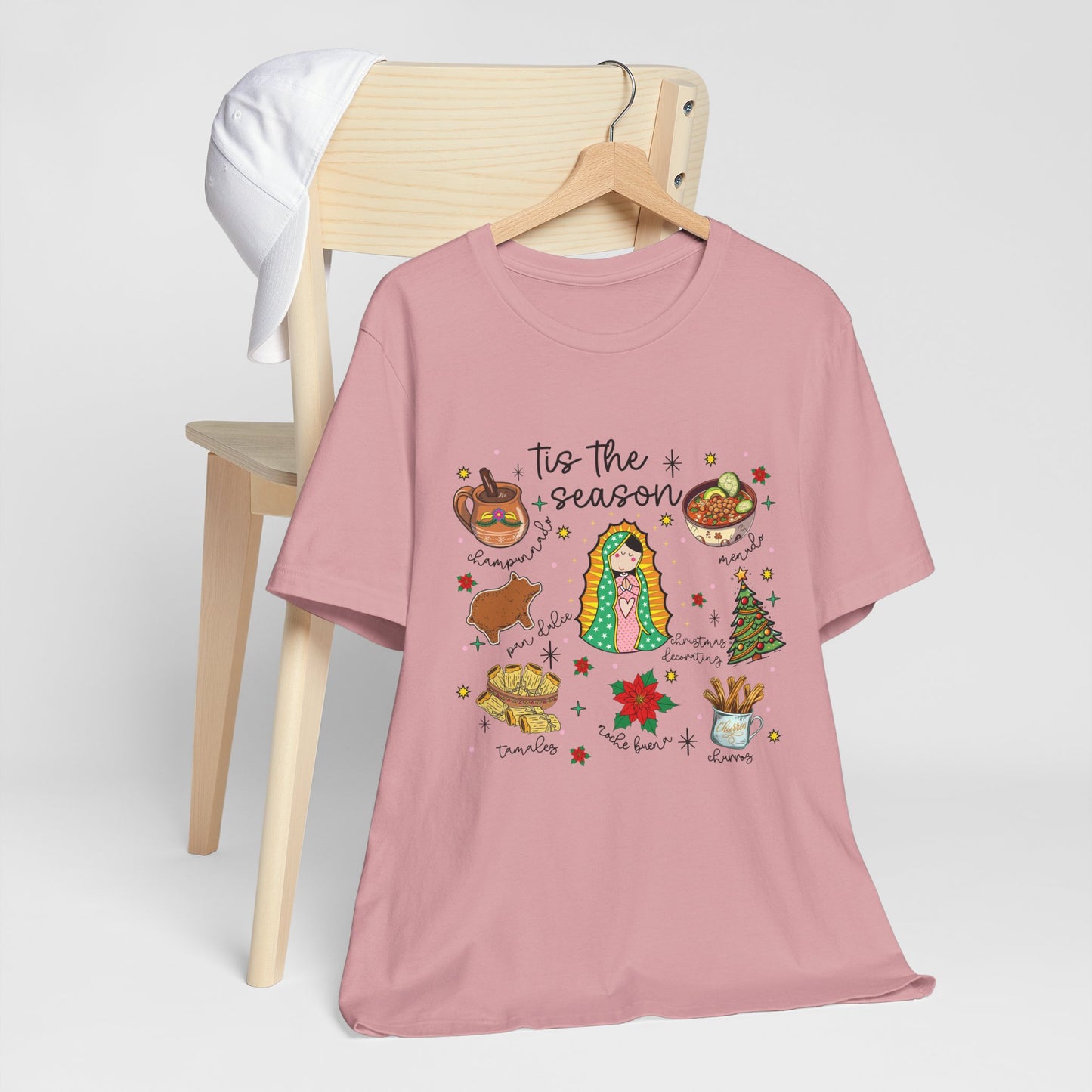 Festive Holiday Unisex Short Sleeve Tee - "'Tis the Season" Design