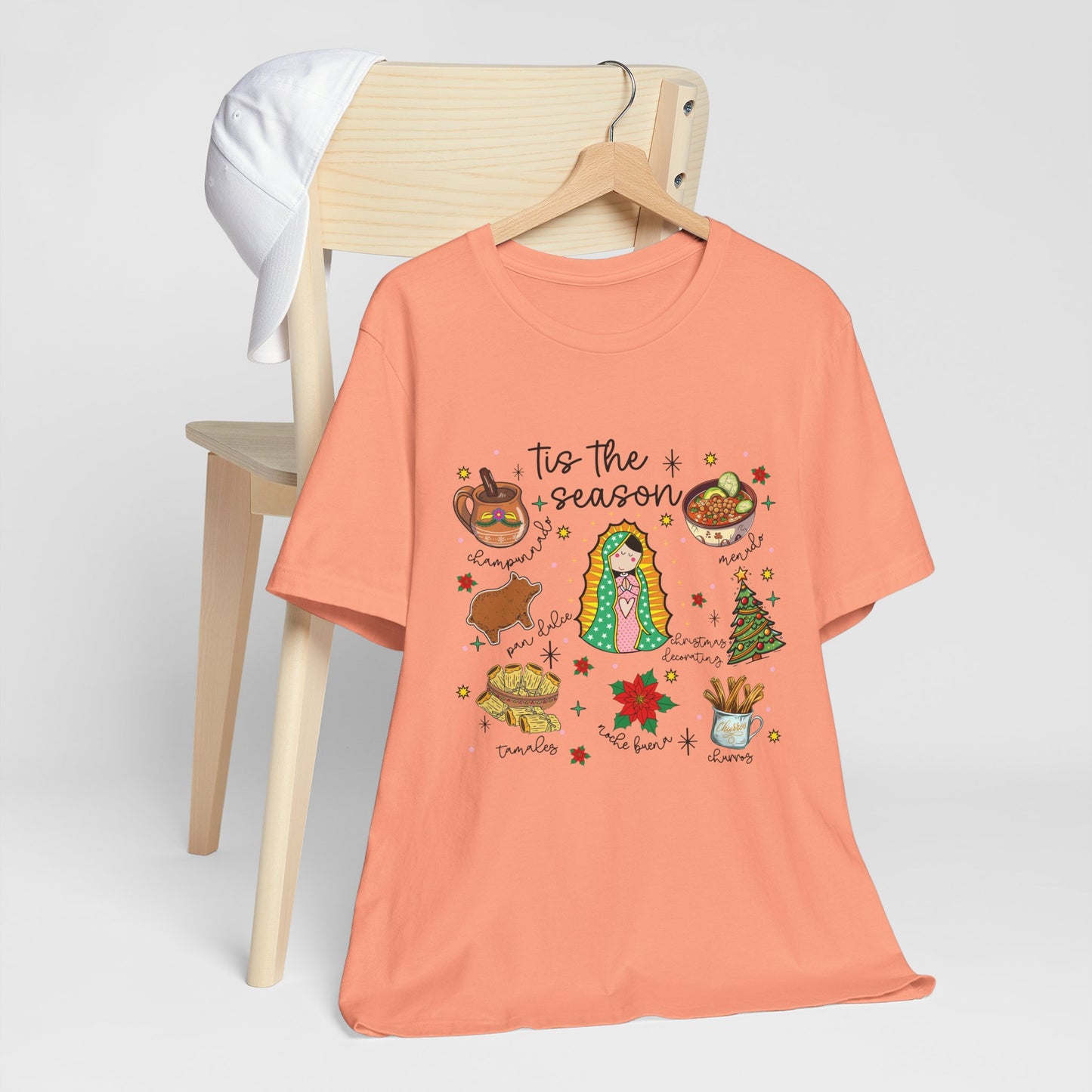 Festive Holiday Unisex Short Sleeve Tee - "'Tis the Season" Design