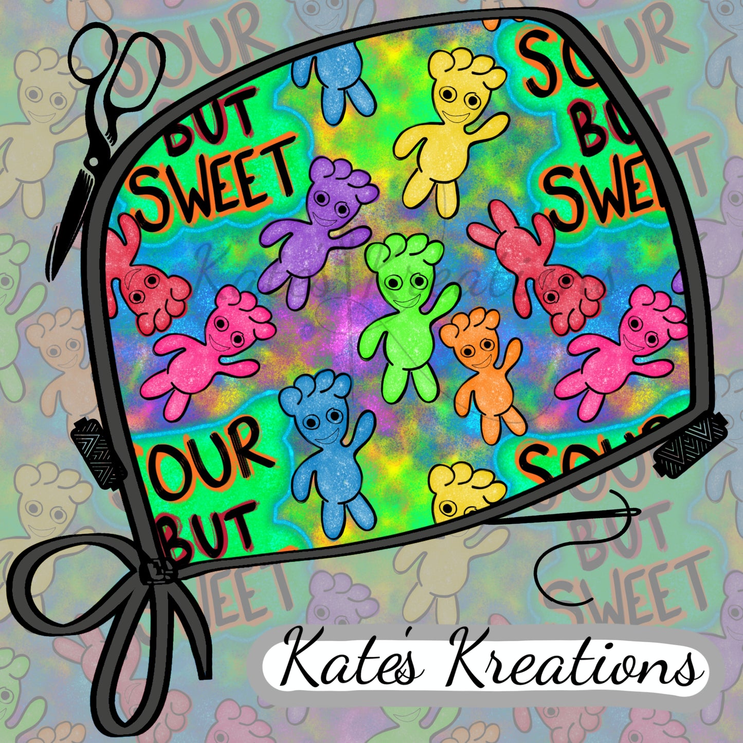 Sour Patch High Bun Ponytail Scrub Cap