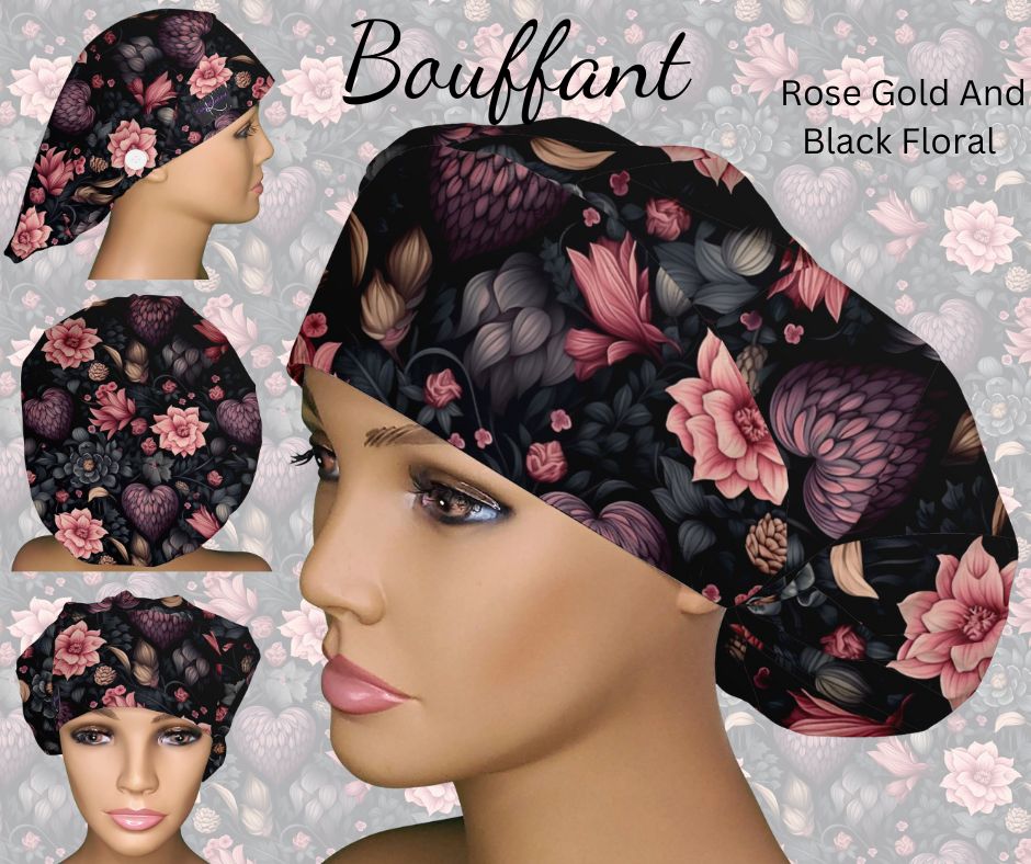 Rose Gold and Black Floral
