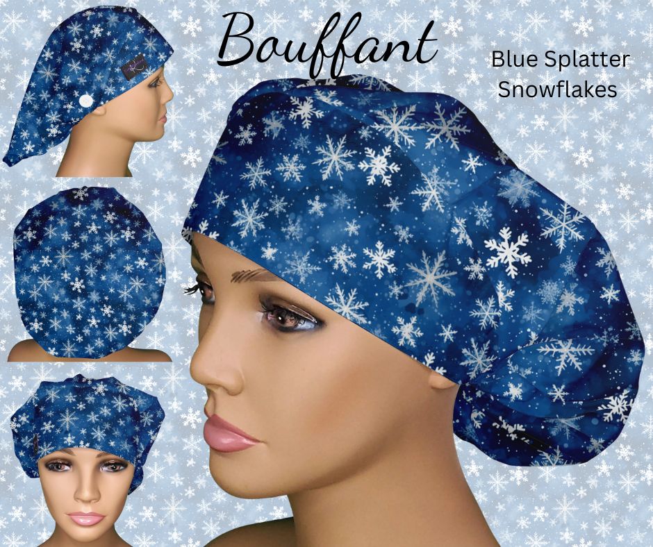 Blue Splatter Snowflakes