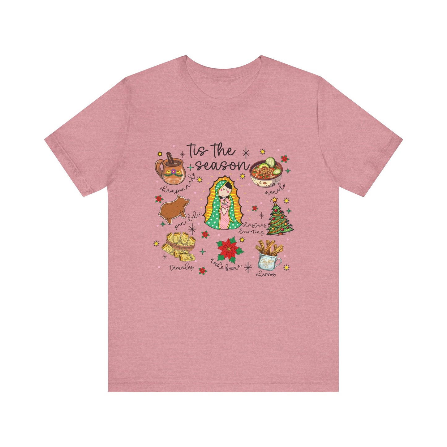 Festive Holiday Unisex Short Sleeve Tee - "'Tis the Season" Design