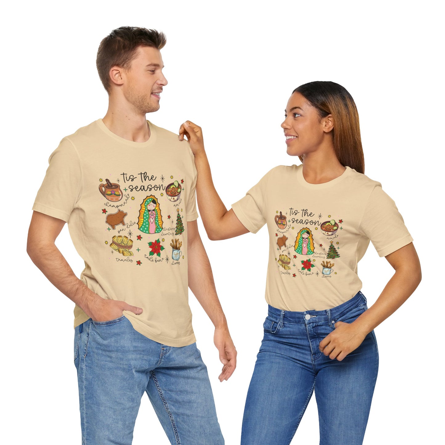 Festive Holiday Unisex Short Sleeve Tee - "'Tis the Season" Design