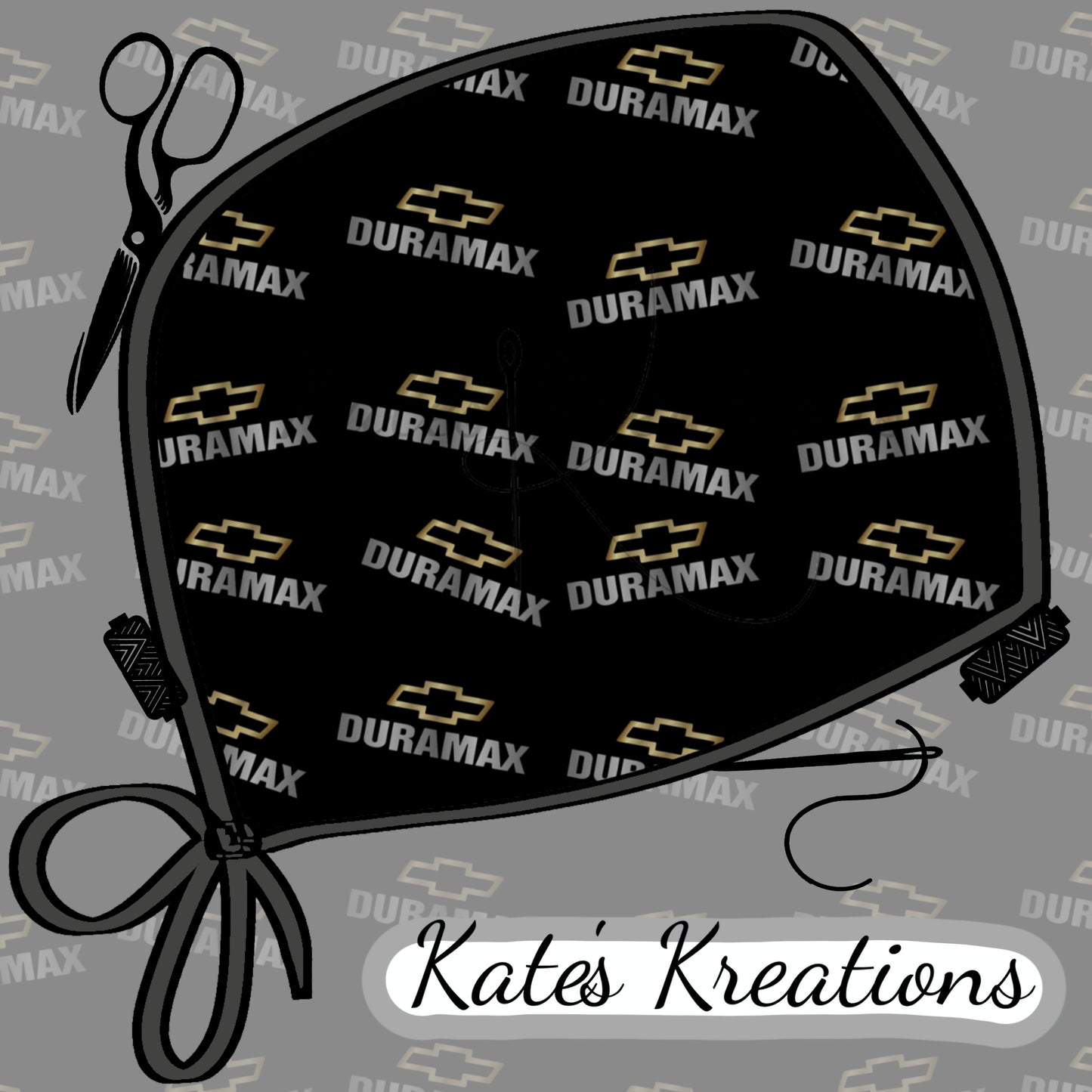 Chevy Duramax High Bun Ponytail Scrub Cap