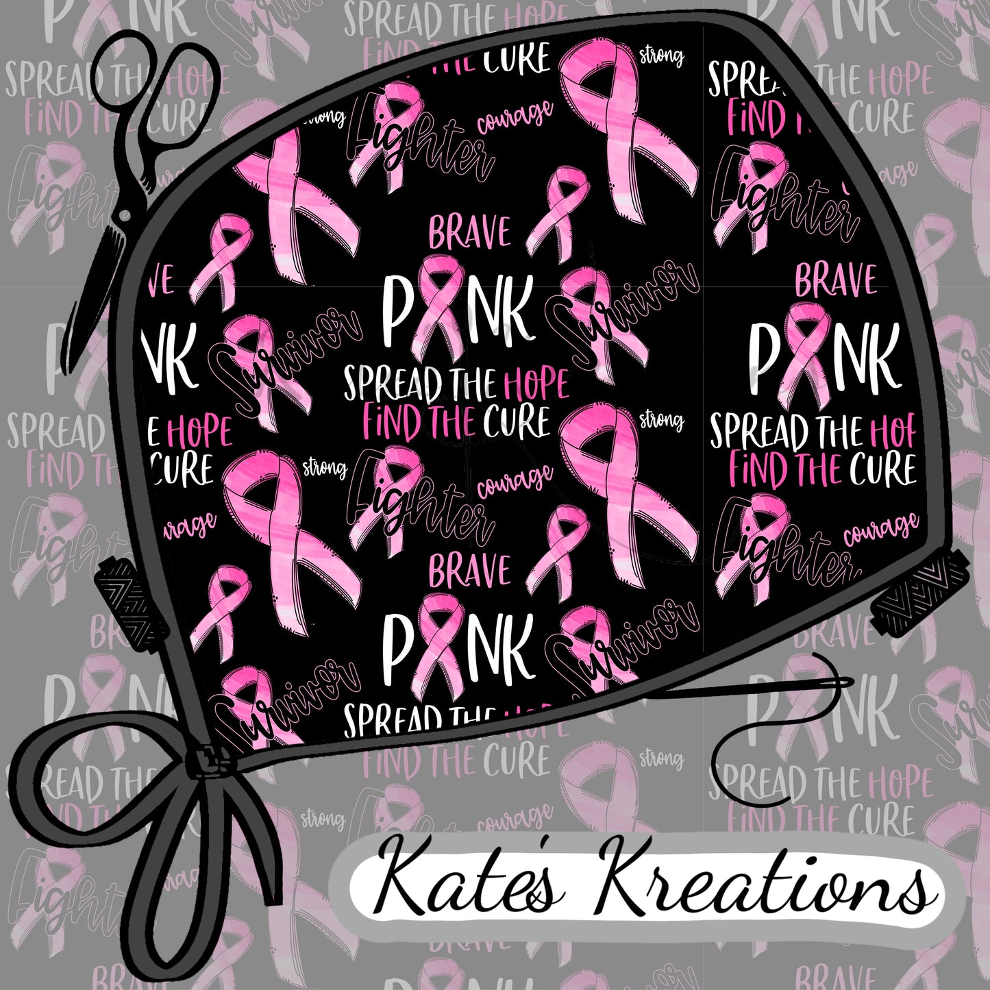 Breast Cancer Euro Scrub Cap