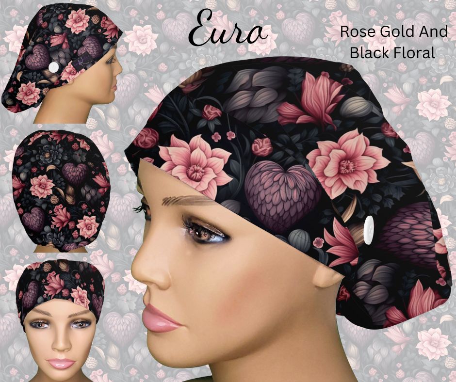 Rose Gold and Black Floral