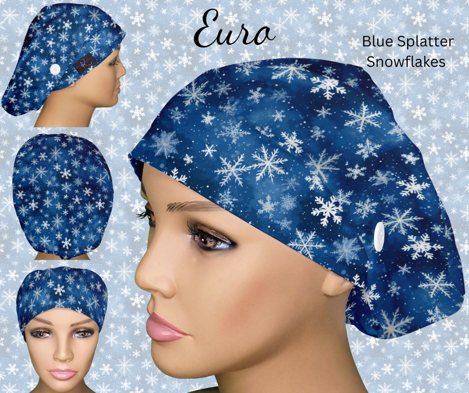 Blue Splatter Snowflakes