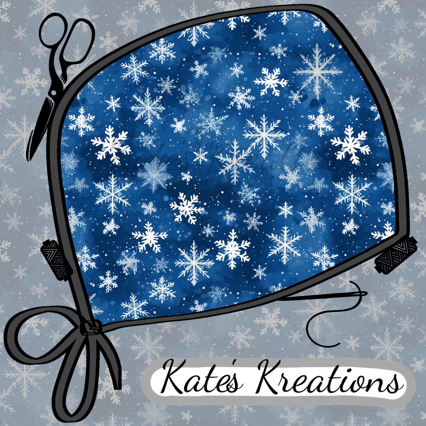 Blue Splatter Snowflakes