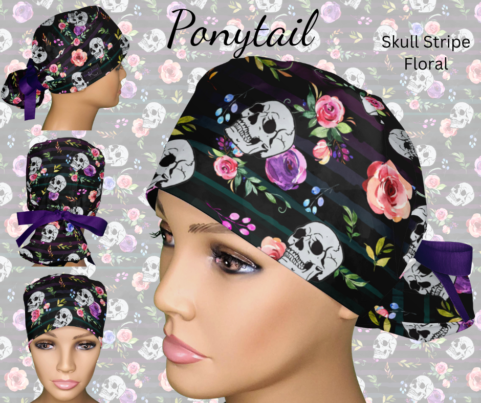 Floral Skull Stripes