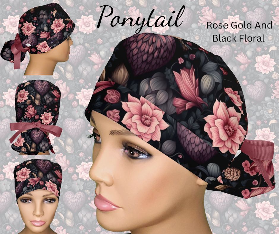 Rose Gold and Black Floral
