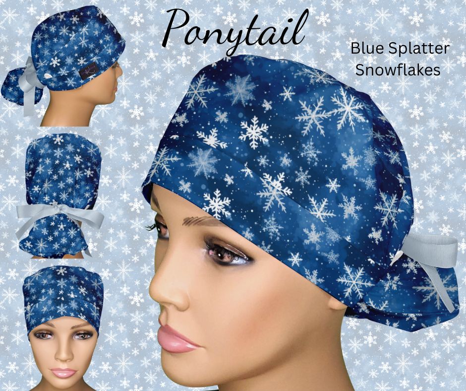 Blue Splatter Snowflakes