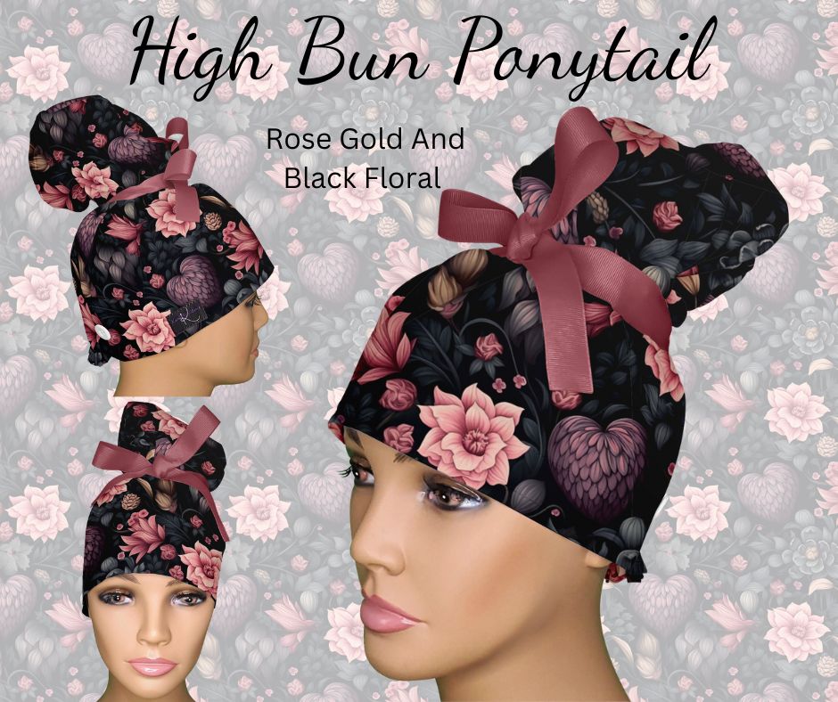 Rose Gold and Black Floral