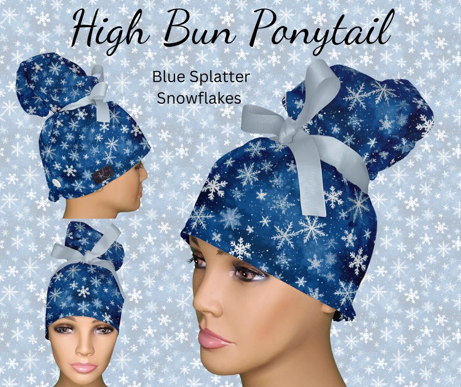 Blue Splatter Snowflakes