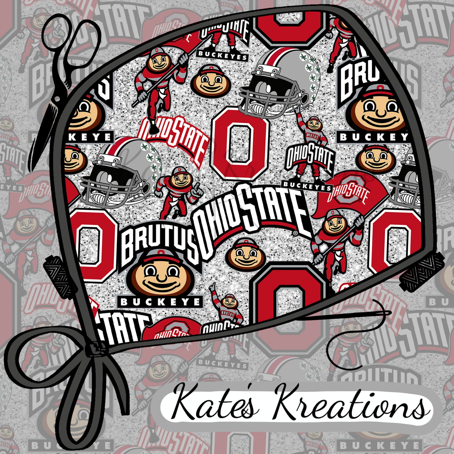 Ohio State University Ponytail Scrub Cap