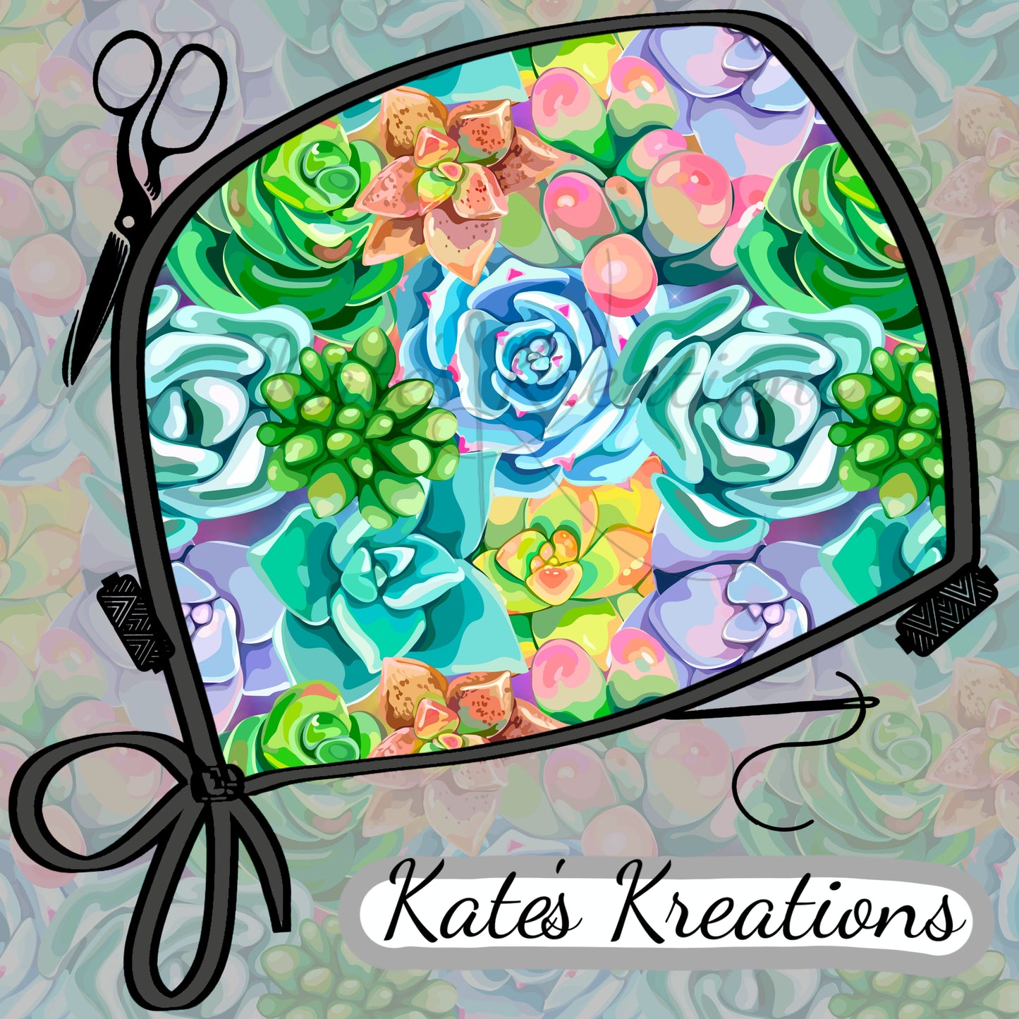 Succulents Low-Tie Surgeon Scrub Cap