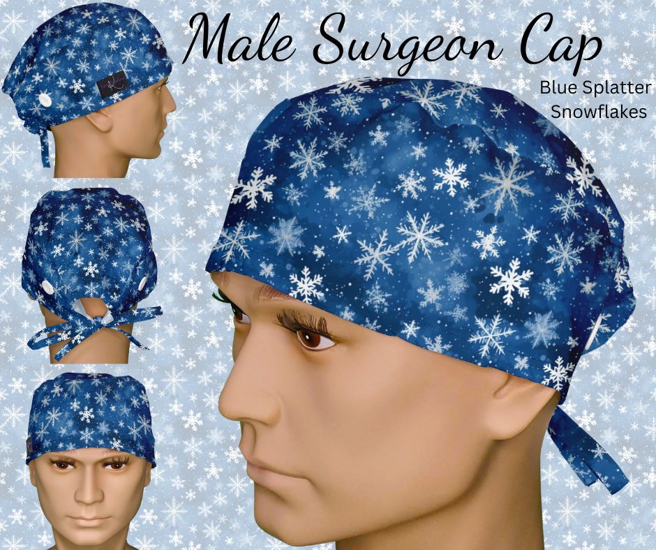 Blue Splatter Snowflakes