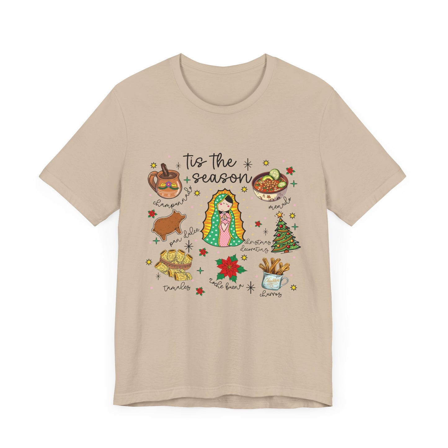 Festive Holiday Unisex Short Sleeve Tee - "'Tis the Season" Design
