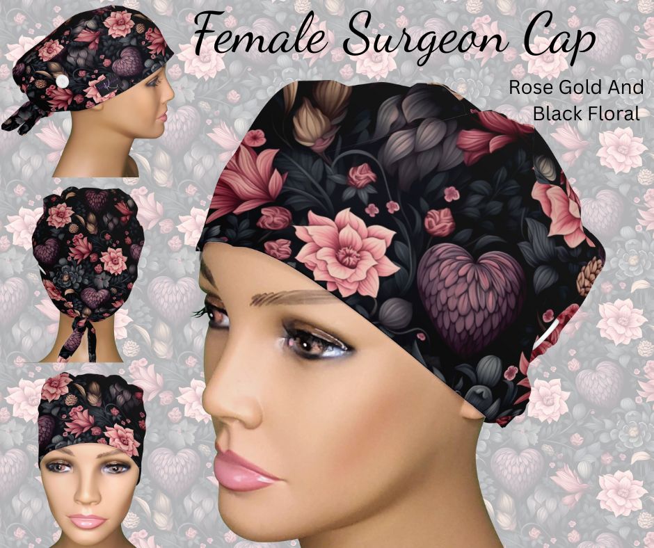 Rose Gold and Black Floral