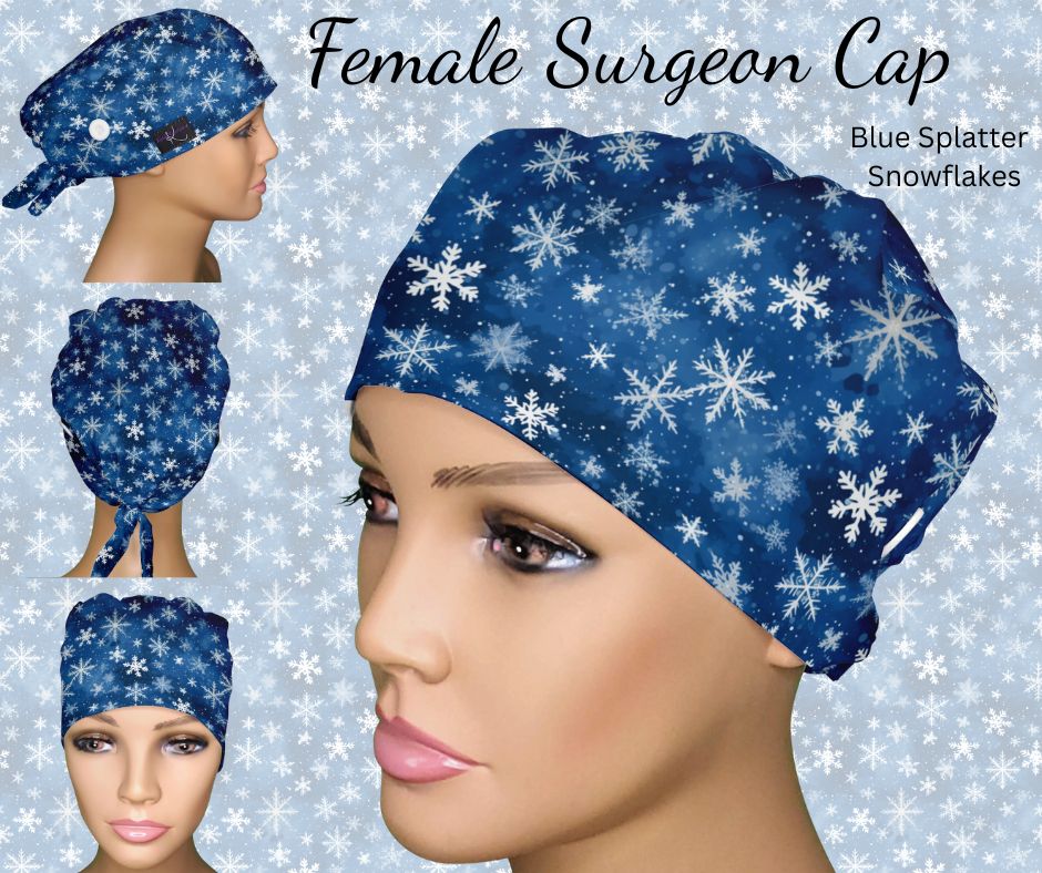 Blue Splatter Snowflakes