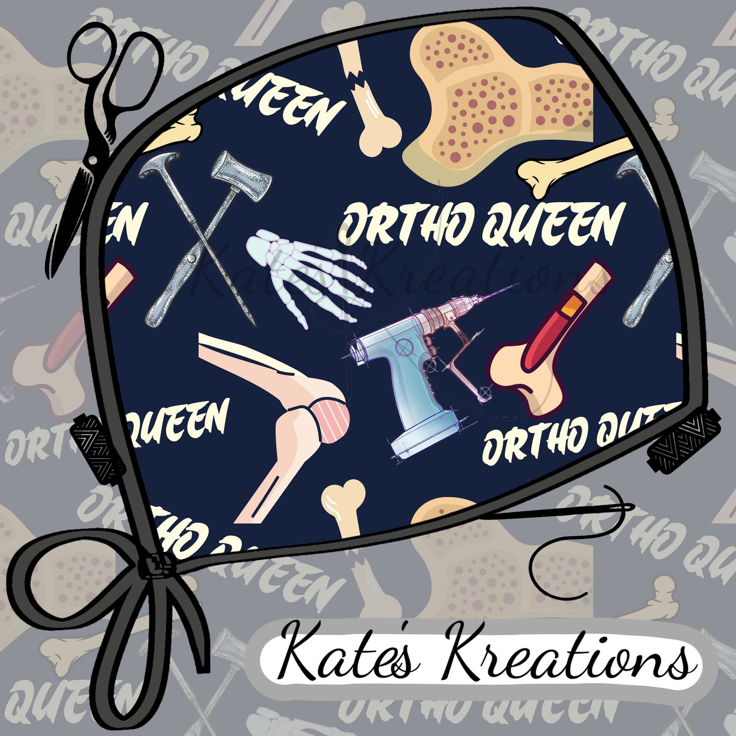 Ortho Queen Low-Tie Surgeon Scrub Cap