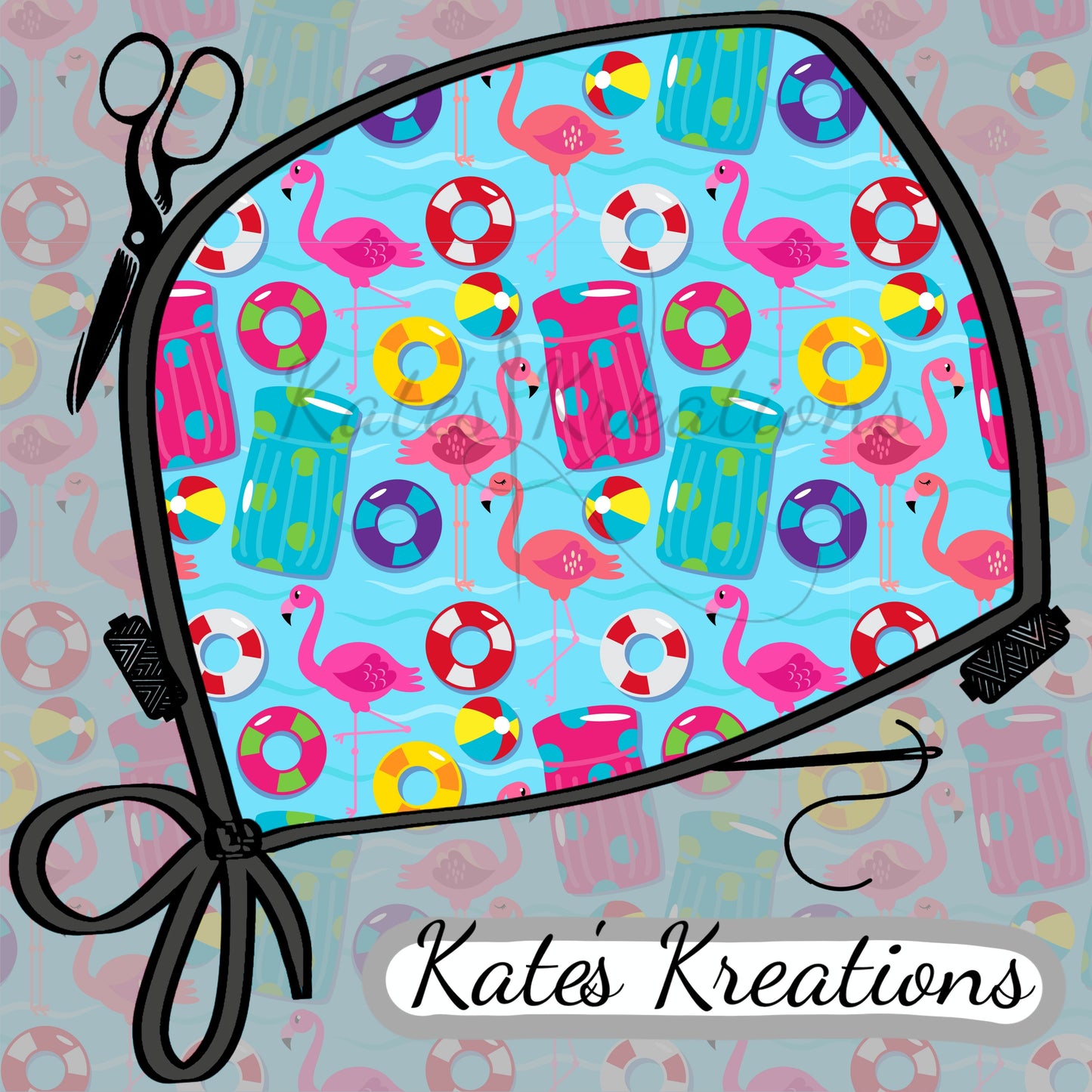 Floaty Summer Ponytail Scrub Cap