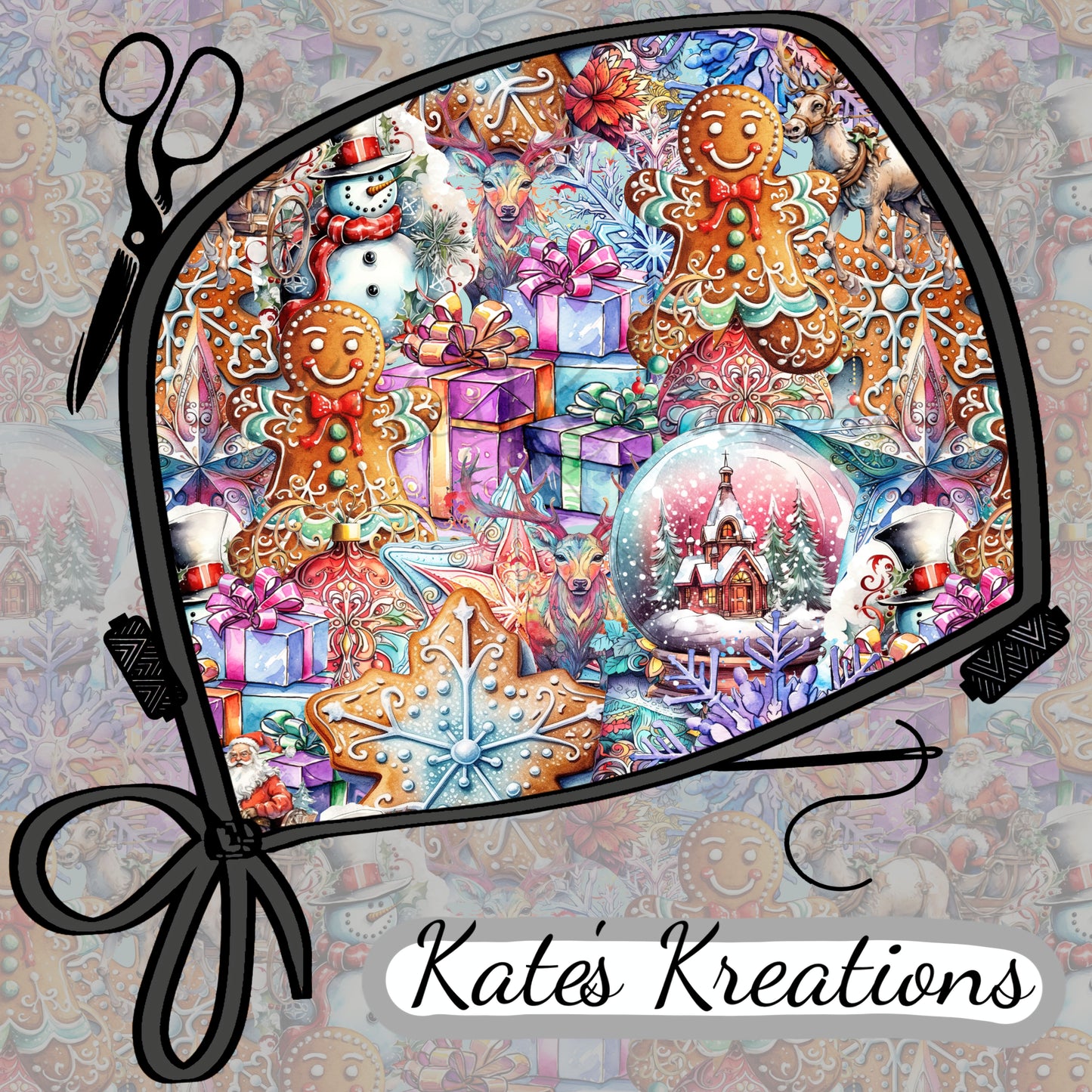 Beautiful Christmas Low-Tie Surgeon Scrub Cap