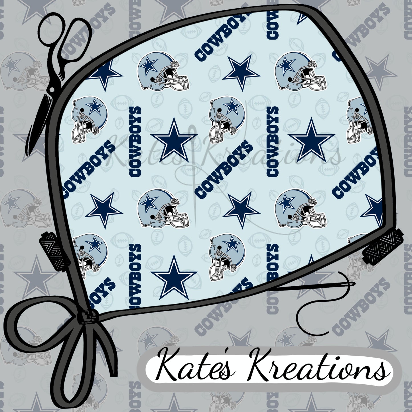 Cowboys Logo High Bun Ponytail Scrub Cap