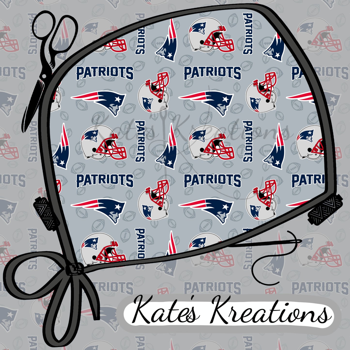 Patriots Logo Low-Tie Surgeon Scrub Cap