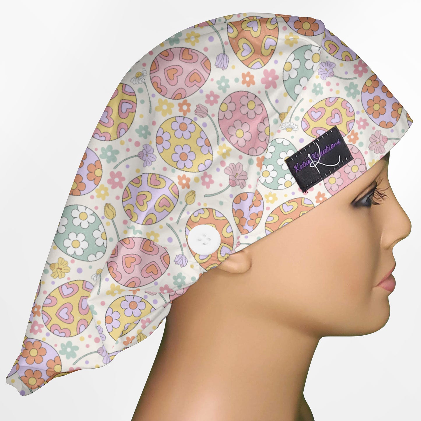 Easter Eggs Bouffant Scrub Cap