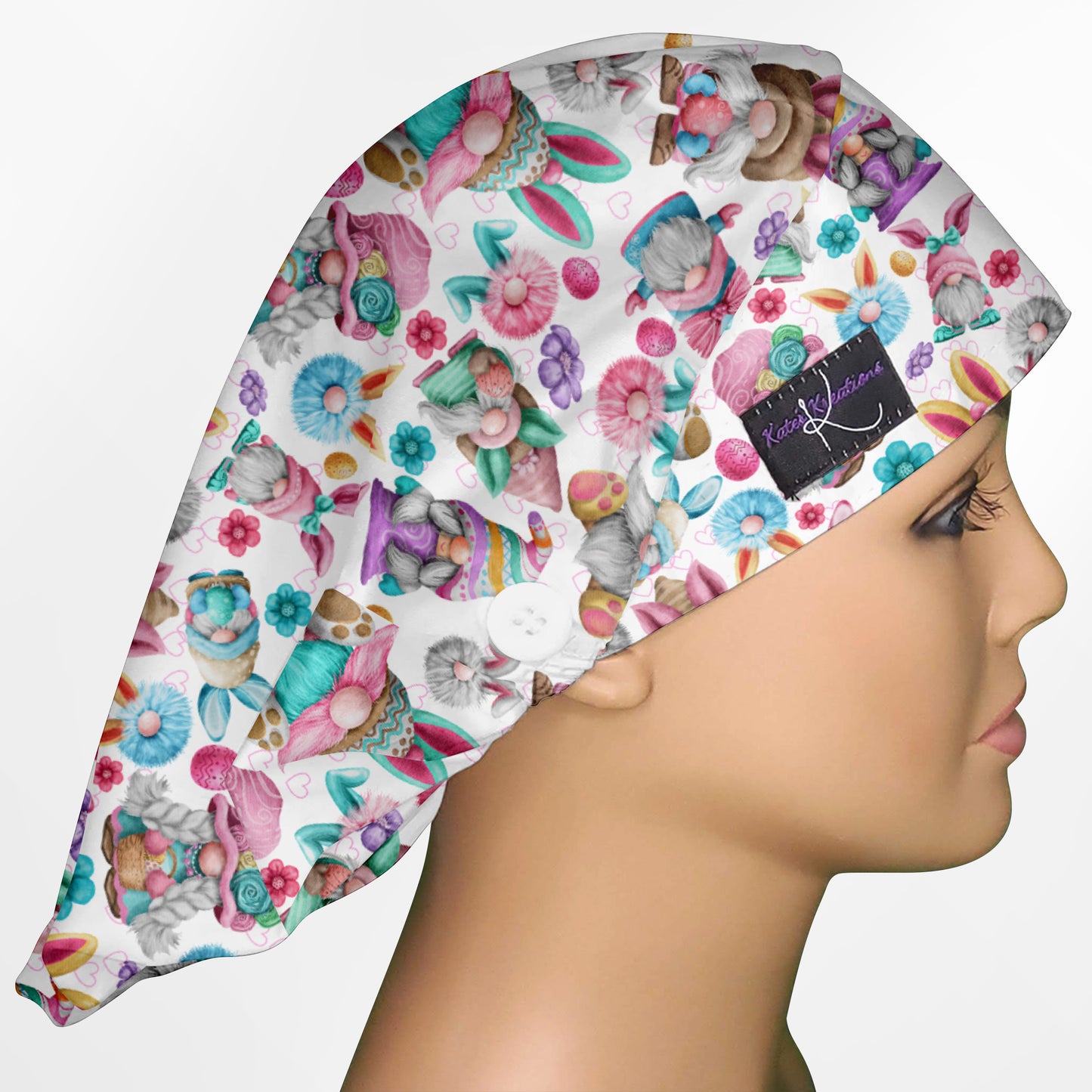 Easter Gnomes Bouffant Scrub Cap
