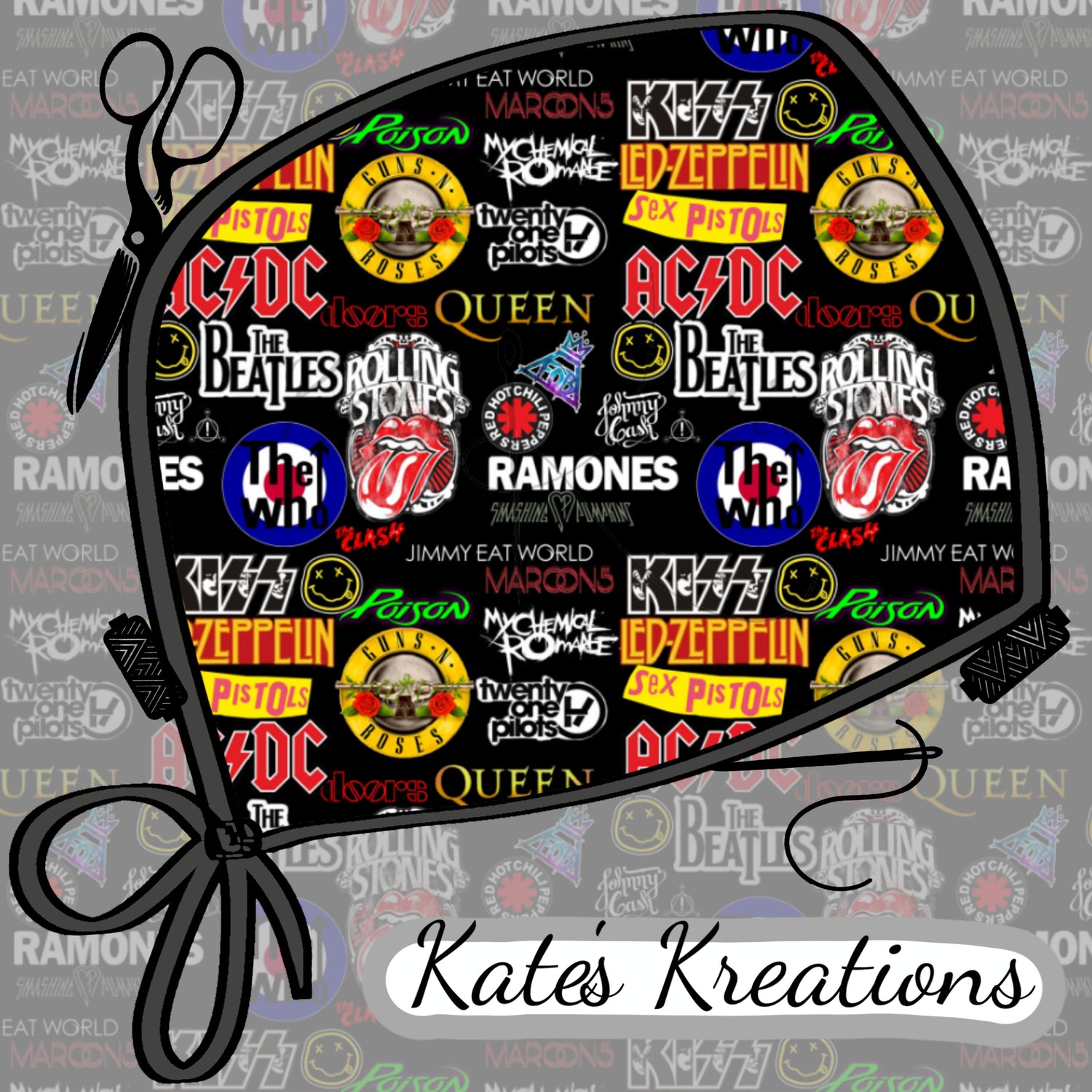 70's 80's Rock Surgical Scrub Caps