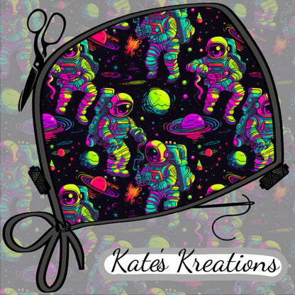 Neon Astronaut Ponytail Scrub Cap