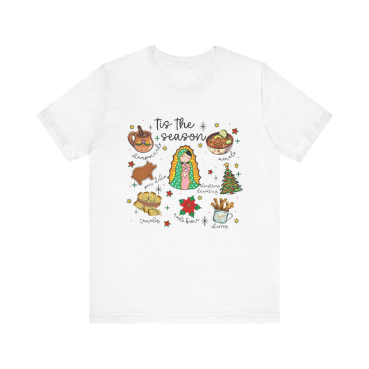 Festive Holiday Unisex Short Sleeve Tee - "'Tis the Season" Design