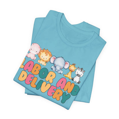 Labor and Delivery Baby Animals Unisex Short Sleeve Tee