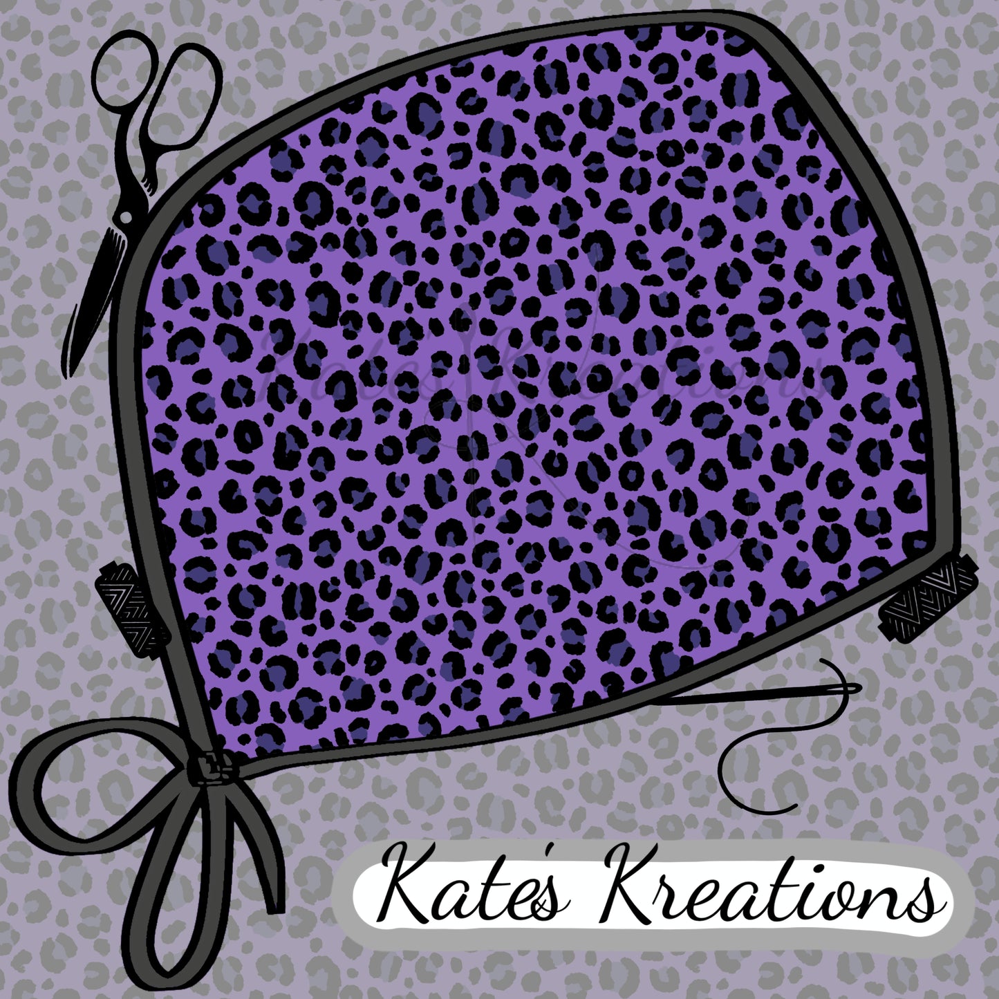 Cheetah Purple  Bouffant Scrub Cap