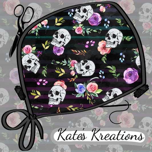 Floral Skull Stripes