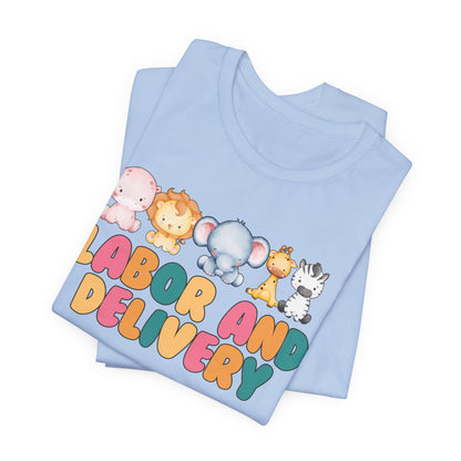 Labor and Delivery Baby Animals Unisex Short Sleeve Tee