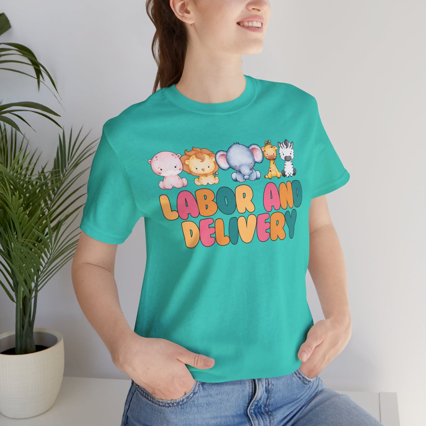 Labor and Delivery Baby Animals Unisex Short Sleeve Tee