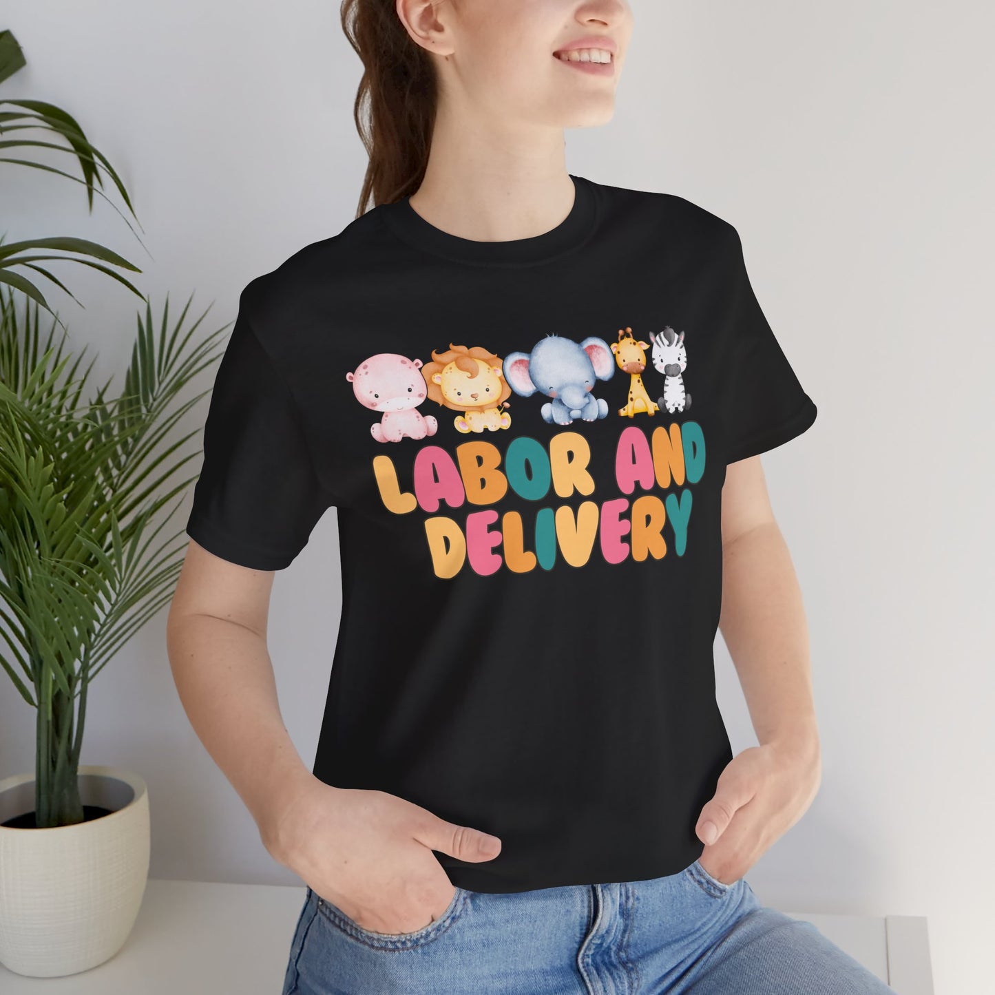 Labor and Delivery Baby Animals Unisex Short Sleeve Tee