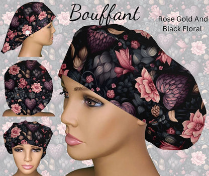 Rose Gold and Black Floral