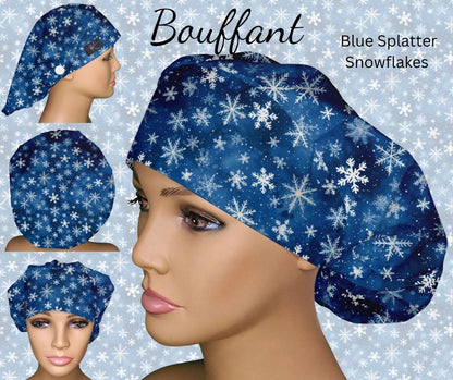 Blue Splatter Snowflakes