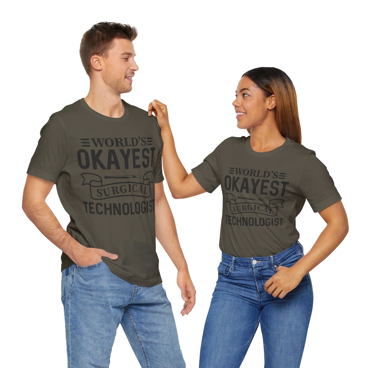 Unisex Jersey Short Sleeve Tee- Worlds Okayest Surgical Tech