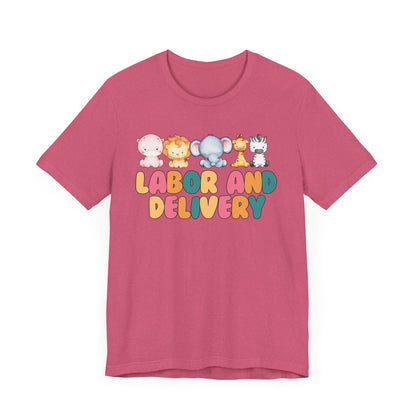 Labor and Delivery Baby Animals Unisex Short Sleeve Tee