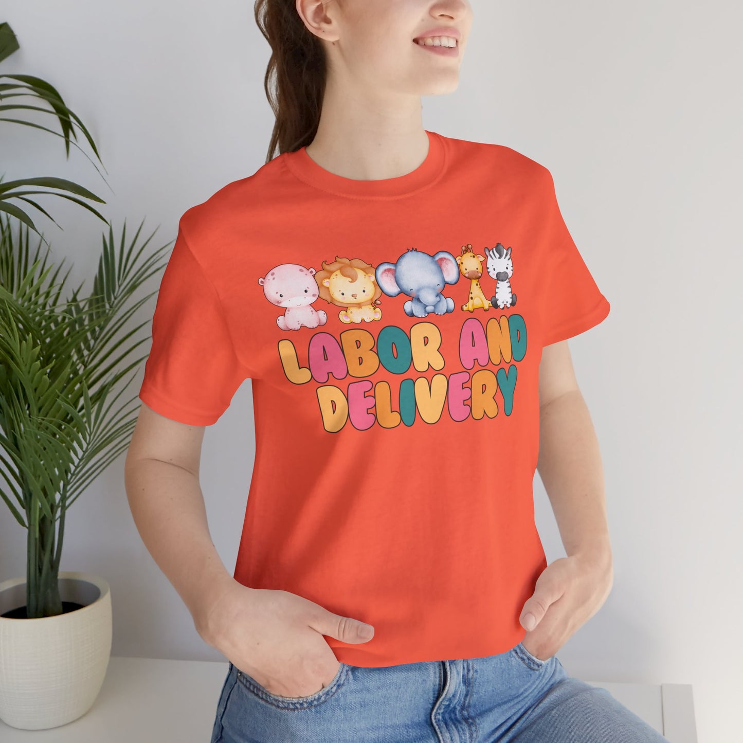 Labor and Delivery Baby Animals Unisex Short Sleeve Tee