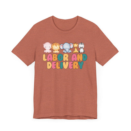 Labor and Delivery Baby Animals Unisex Short Sleeve Tee