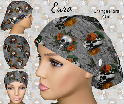 Orange Floral Skulls