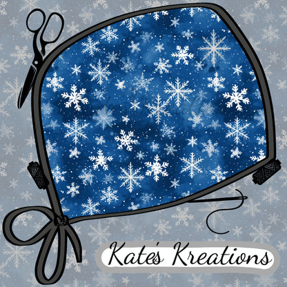 Blue Splatter Snowflakes