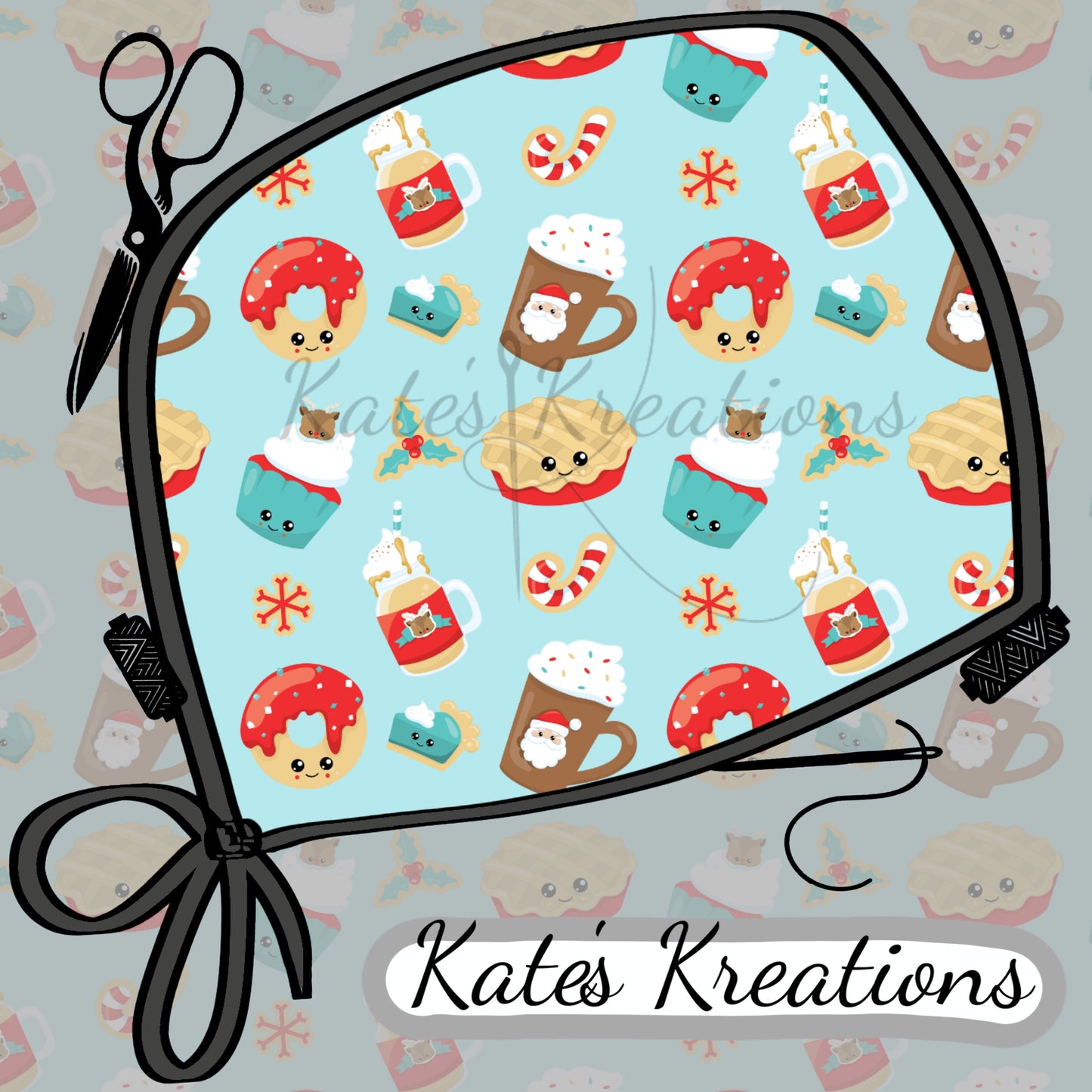 Christmas Treats Low-Tie Surgeon Scrub Cap